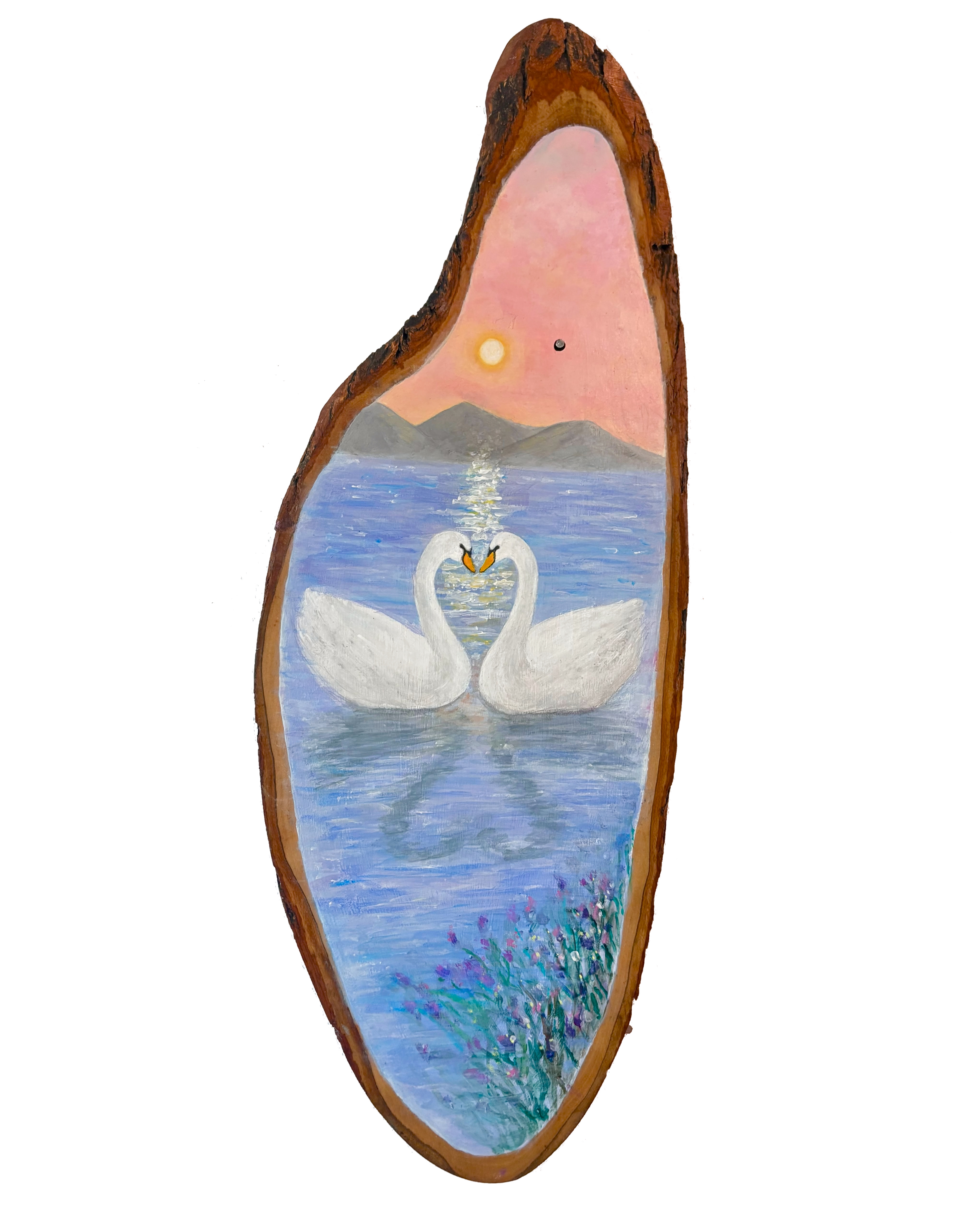 Artwork about two swams in love